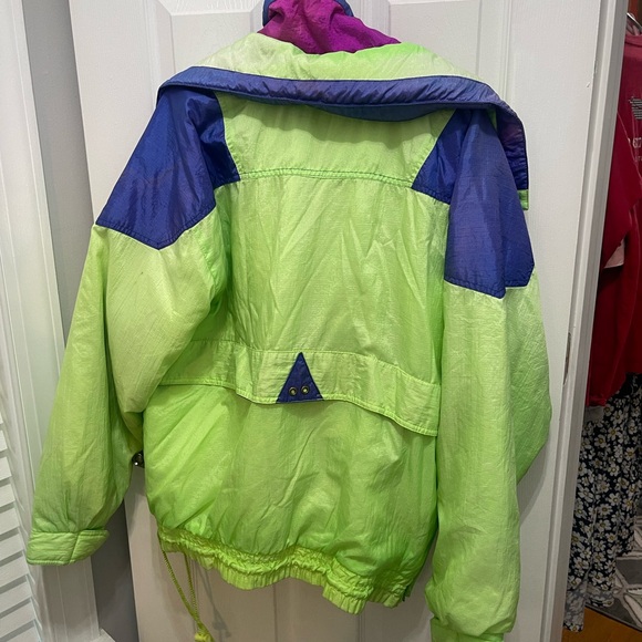 Retro Green and Purple Ski Jacket with Insulation - Picture 12 of 13